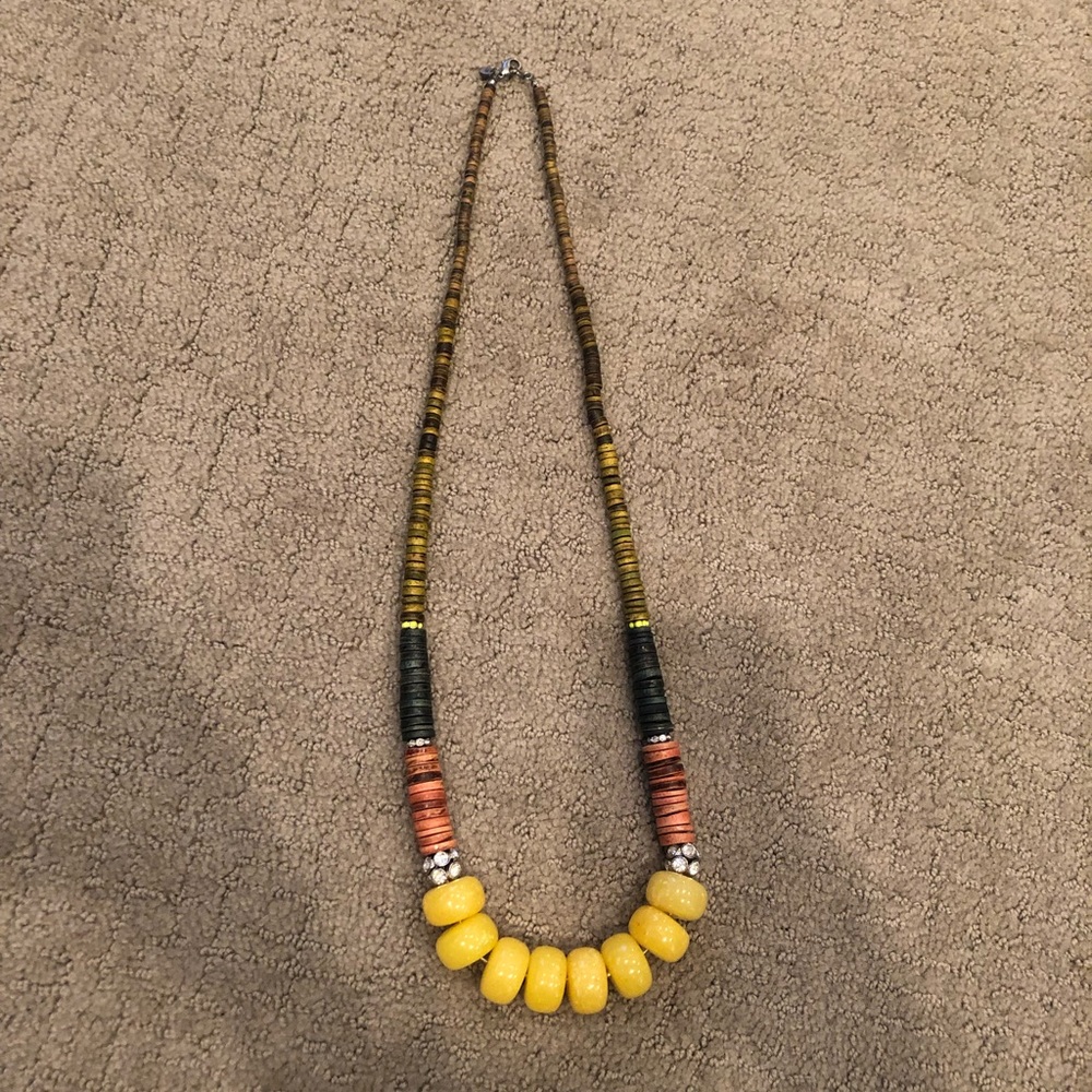 LOFT Statement Necklace - Yellow/Green/Orange